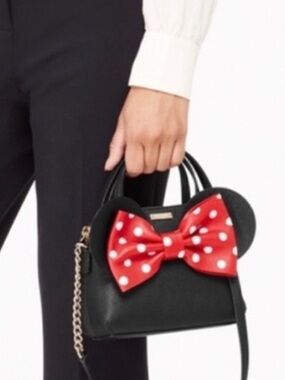 EUC!Kate Spade♠️Disney MinnieMouse,MiniMaise,Crossbody Leather,Ears!Ltd Edition!